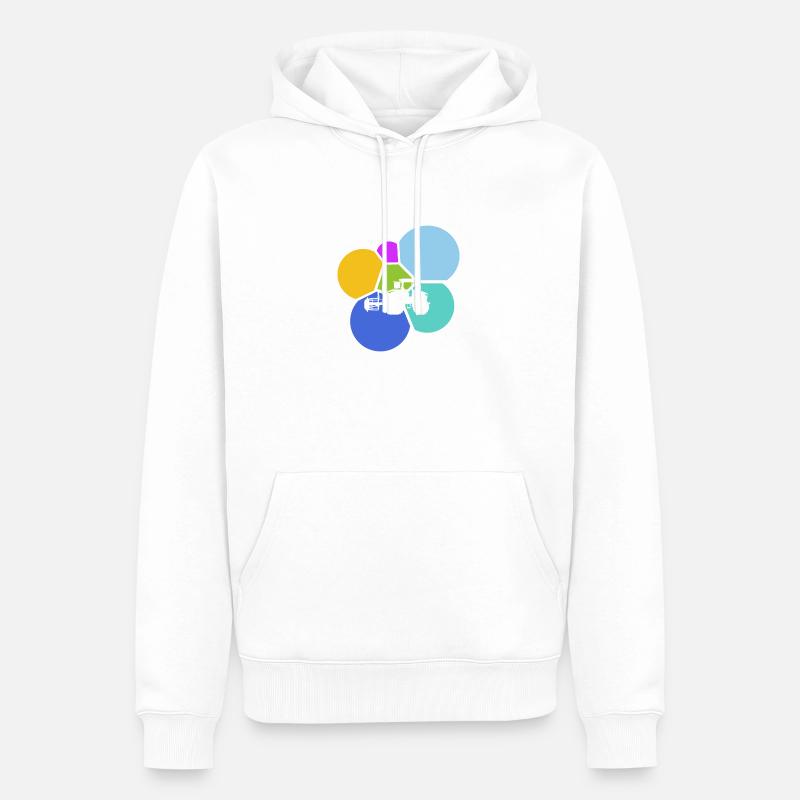 Moissonneuse-batteuse Farmer - Sweat à capuche Premium bio Homme - blanc