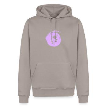 Arrosoir Fleuriste Flower Power - Sweat à capuche Premium bio Homme - taupe - Devant - Nico (187cm)