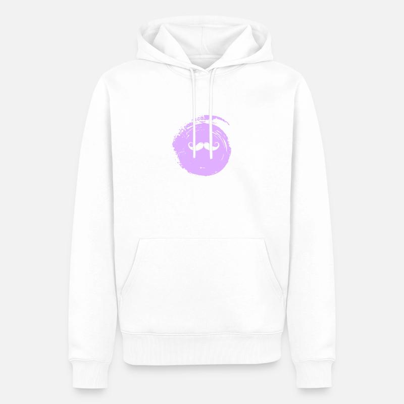Schnurrbart Hipster Bart - Männer Premium Bio Hoodie - Weiß