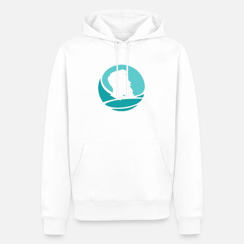 Schnurrbart Bart Gesichtsbehaarung - Männer Premium Bio Hoodie - Weiß