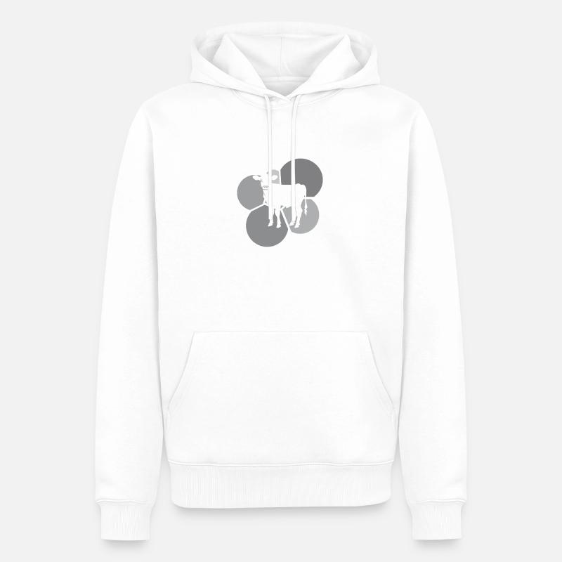 Plat végétalien végétalien - Sweat à capuche Premium bio Homme - blanc