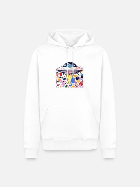 UFO Martian - Männer Premium Bio Hoodie - Weiß