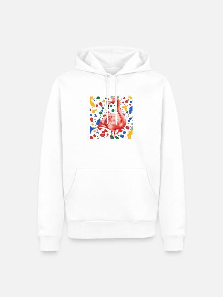 Flamingo Wasservogel - Männer Premium Bio Hoodie - Weiß