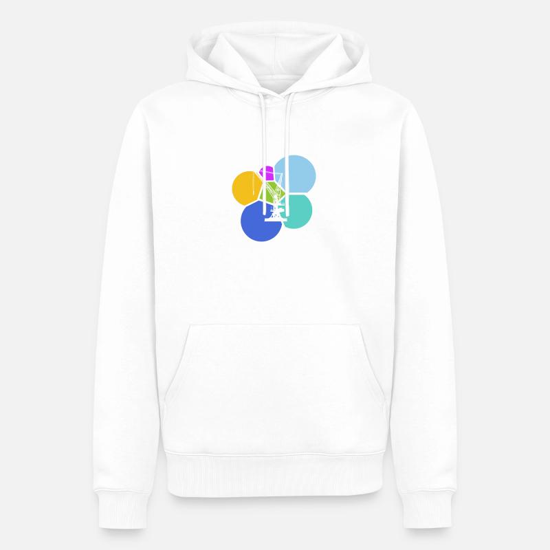 Kranfahrer Hausbau - Männer Premium Bio Hoodie - Weiß