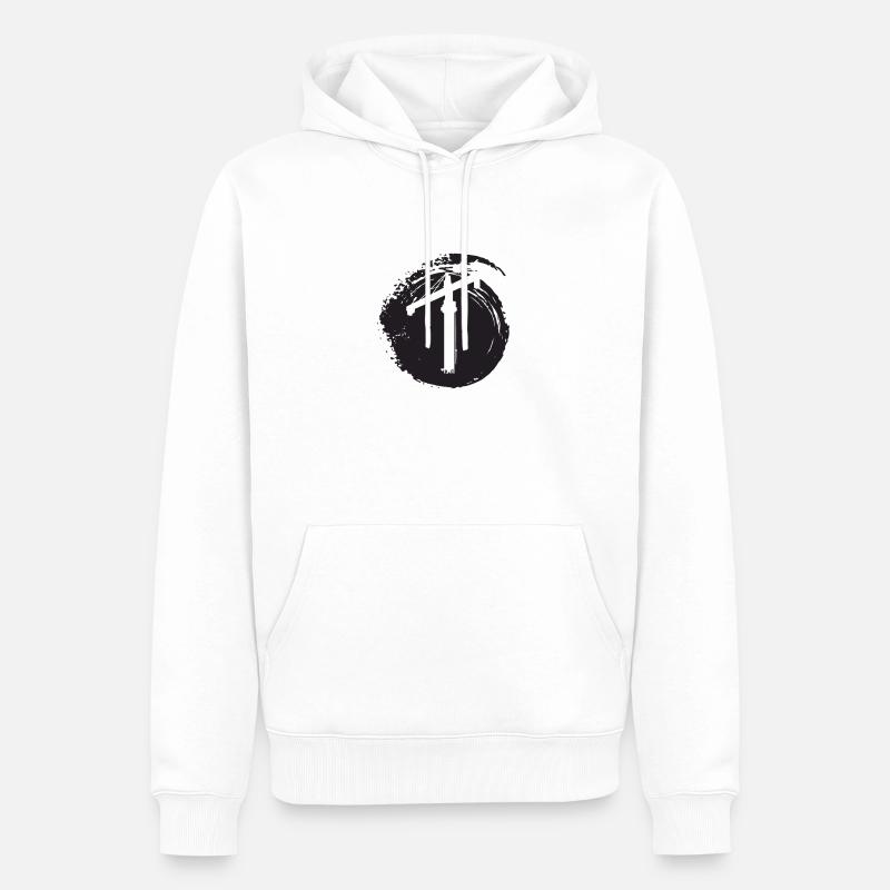 Kranfahrer Kran Bauarbeiter - Männer Premium Bio Hoodie - Weiß