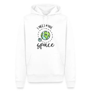 PLUS PLACE TERRE MONDE ESPACE ESPACE PLANÈTE VIE - Sweat à capuche Premium bio Homme - blanc - Devant - Nico (187cm)