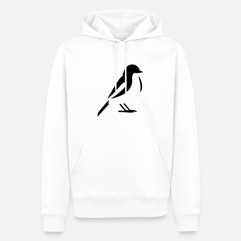 Oiseau - Sweat à capuche Premium bio Homme - blanc