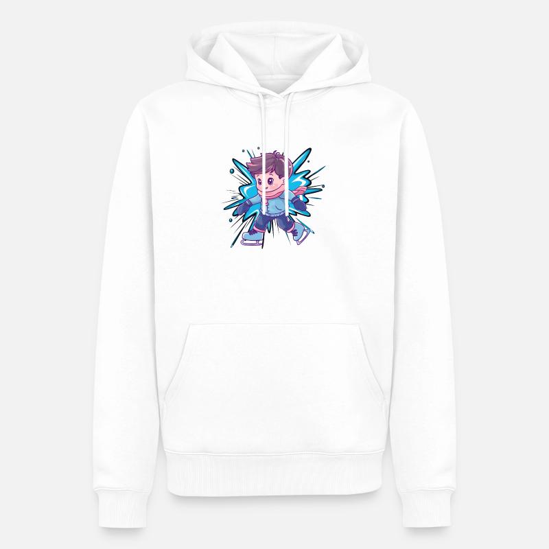 Eislaufen Eislauf Eiskunstläufer - Männer Premium Bio Hoodie - Weiß