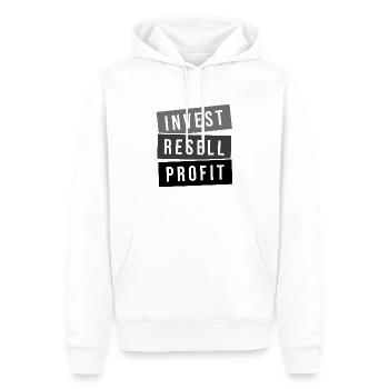 Invest Resell Profit - Männer Premium Bio Hoodie - Weiß - Vorne - Nico (187cm)