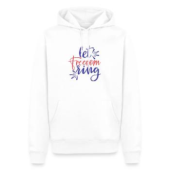 Liberté - Sweat à capuche Premium bio Homme - blanc - Devant - Nico (187cm)