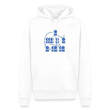 Verrücktes Organigramm - alles klar? - Männer Premium Bio Hoodie - Weiß - Vorne - Nico (187cm)