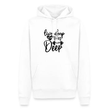 Vivre l’amour profond profond squat profond - Sweat à capuche Premium bio Homme - blanc - Devant - Nico (187cm)
