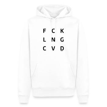 F*ck Long Covid - Sweat à capuche Premium bio Homme - blanc - Devant - Nico (187cm)