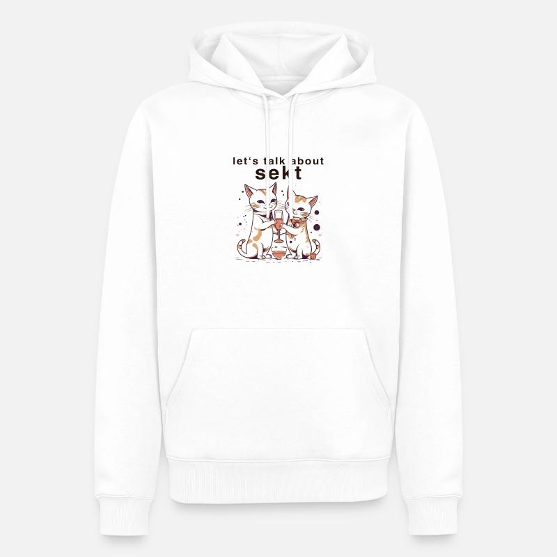 Parlons de Sekt - Katzen - Sweat à capuche Premium bio Homme - blanc