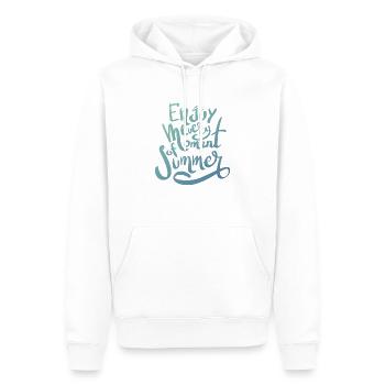 Sommer - Männer Premium Bio Hoodie - Weiß - Vorne - Nico (187cm)