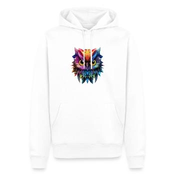 Hibou Graffiti - Sweat à capuche Premium bio Homme - blanc - Devant - Nico (187cm)