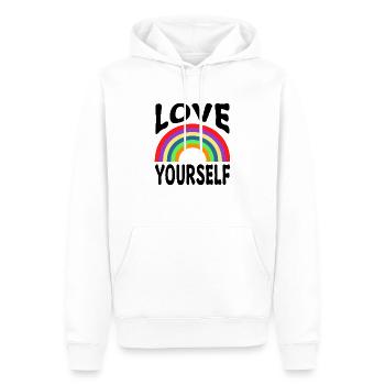 LGBT: Love Yourself - Men’s Premium Organic Hoodie - white - Front - Nico (187cm)
