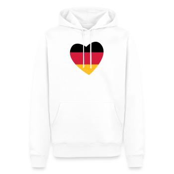 Herz Deutschland - Männer Premium Bio Hoodie - Weiß - Vorne - Nico (187cm)
