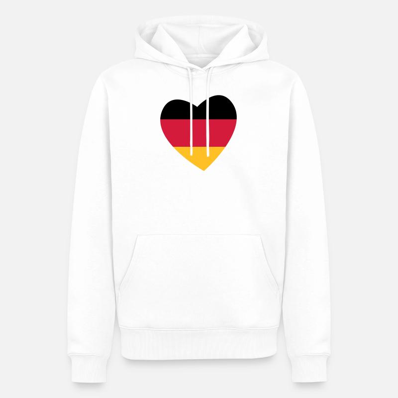 Coeur allemagne - Sweat à capuche Premium bio Homme - blanc