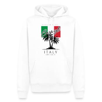 Camogli Liguria Palm Trees Flag Travel Souvenir - Men’s Premium Organic Hoodie - white - Front - Nico (187cm)