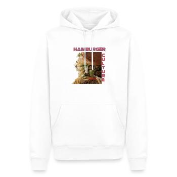 Hamburger culture - Felpa con cappuccio ecologica premium da uomo - bianco - Fronte - Nico (187cm)