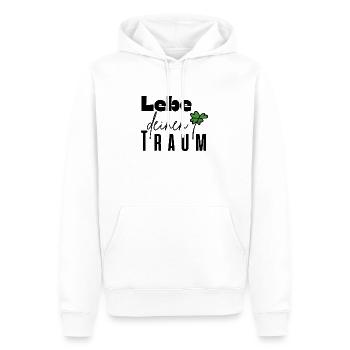 Lebe deinen Traum - Männer Premium Bio Hoodie - Weiß - Vorne - Nico (187cm)