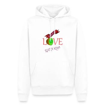 Liebe Freunde Familie Partner Glück Leben Gesund - Männer Premium Bio Hoodie - Weiß - Vorne - Nico (187cm)