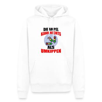 Ampel Regierung Scholz Baerbock Habeck Grüne SPD - Männer Premium Bio Hoodie - Weiß - Vorne - Nico (187cm)