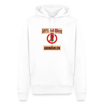 Ampel Regierung Scholz Baerbock Habeck Grüne SPD - Männer Premium Bio Hoodie - Weiß - Vorne - Nico (187cm)