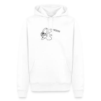 Beat im Ohr - Männer Premium Bio Hoodie - Weiß - Vorne - Nico (187cm)