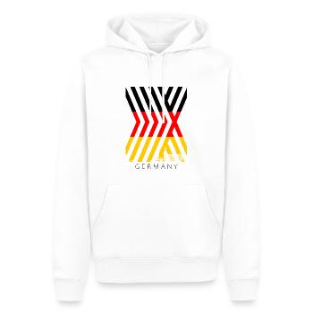 Drapeau Allemagne Drapeau allemand utilisé look home - Sweat à capuche Premium bio Homme - blanc - Devant - Nico (187cm)