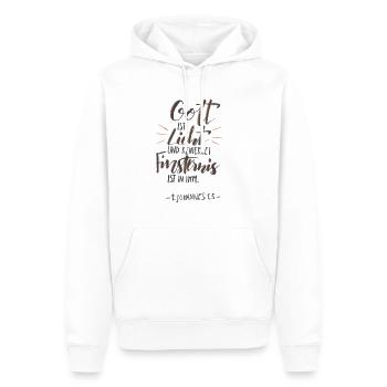 Gott ist Licht - Männer Premium Bio Hoodie - Weiß - Vorne - Nico (187cm)