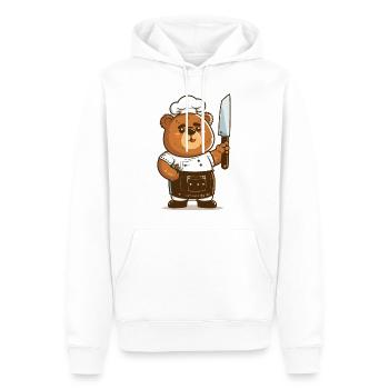Gourmet-Bär - Männer Premium Bio Hoodie - Weiß - Vorne - Nico (187cm)