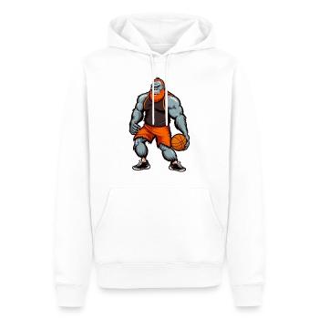 Gorilla auf dem Platz - Männer Premium Bio Hoodie - Weiß - Vorne - Nico (187cm)