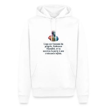 T-shirts Stoïcisme : L'inspiration à portée de soi - Sweat à capuche Premium bio Homme - blanc - Devant - Nico (187cm)