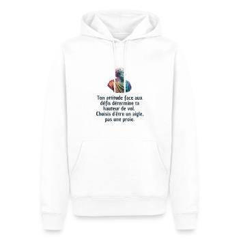 T-shirts Stoïcisme : L'inspiration à portée de soi - Sweat à capuche Premium bio Homme - blanc - Devant - Nico (187cm)