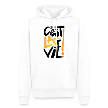 C'est la vie ! Only One Place - Sweat à capuche Premium bio Homme - blanc - Devant - Nico (187cm)