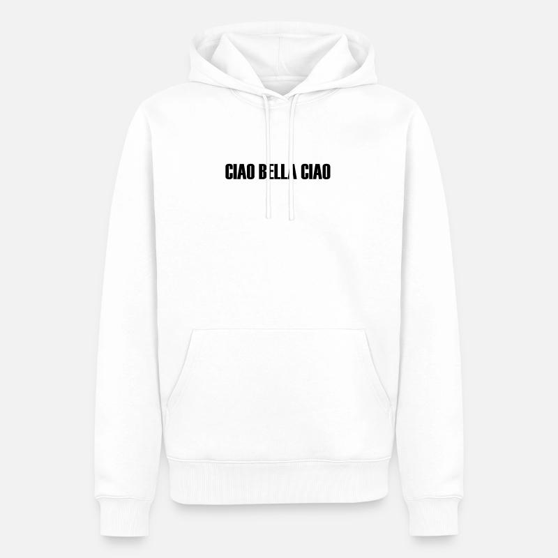 CIAO BELLA CIAO - Sweat à capuche Premium bio Homme - blanc