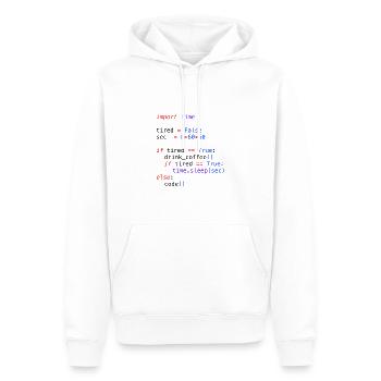 Python Code - Funny If Statement - Men’s Premium Organic Hoodie - white - Front - Nico (187cm)