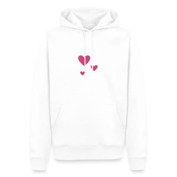 Drei Rosa Herzen - Männer Premium Bio Hoodie - Weiß - Vorne - Nico (187cm)
