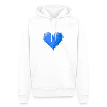 Handgemaltes Blaues Herz - Männer Premium Bio Hoodie - Weiß - Vorne - Nico (187cm)