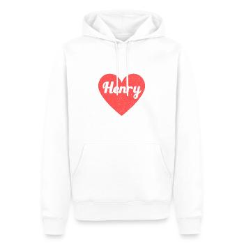 Henry Name Rotes Herz Liebe Fan Retro - Männer Premium Bio Hoodie - Weiß - Vorne - Nico (187cm)