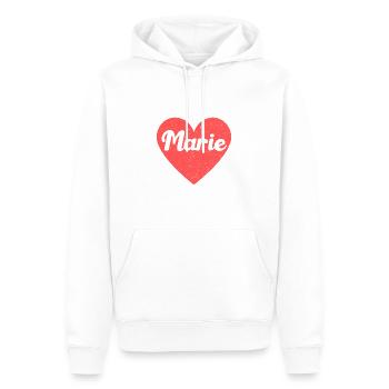 Marie Name Rotes Herz Liebe Fan Retro - Männer Premium Bio Hoodie - Weiß - Vorne - Nico (187cm)