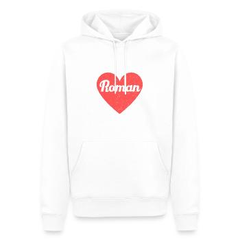Roman Name Rotes Herz Liebe Fan Retro - Männer Premium Bio Hoodie - Weiß - Vorne - Nico (187cm)