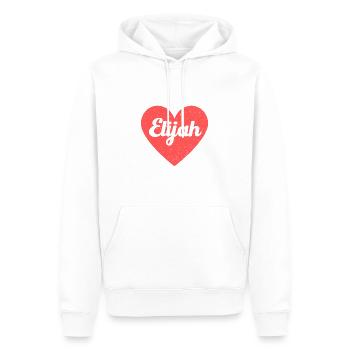 Elijah Name Rotes Herz Liebe Fan Retro - Männer Premium Bio Hoodie - Weiß - Vorne - Nico (187cm)