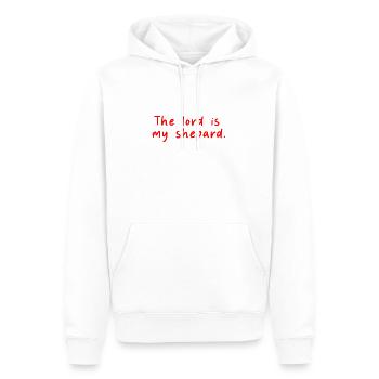 Le Seigneur est mon berger - Jésus-Christ - Sweat à capuche Premium bio Homme - blanc - Devant - Nico (187cm)