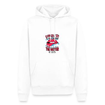 Le béton est comme une femme plus vous jouez - - Sweat à capuche Premium bio Homme - blanc - Devant - Nico (187cm)