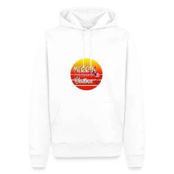 Joyeux Noël en flocage, Drôle de Noël en juillet - Sweat à capuche Premium bio Homme - blanc - Devant - Nico (187cm)