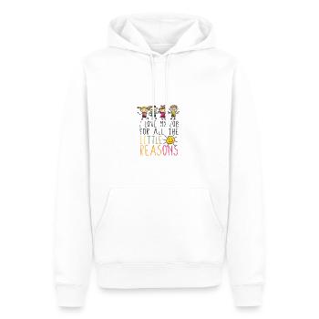 I love my job for all the little reasons - - Men’s Premium Organic Hoodie - white - Front - Nico (187cm)