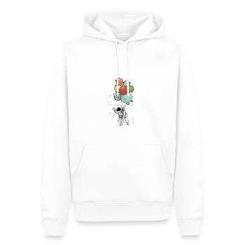 Astronaut hält Planet Balloons Space - - Männer Premium Bio Hoodie - Weiß - Vorne - Nico (187cm)